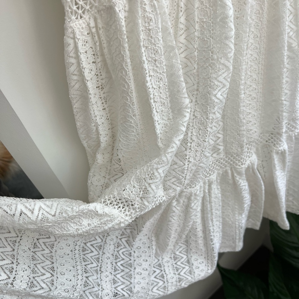 Mango Pasion Dress White Doll Cotton Lace Dress US4 - Picture 9 of 11